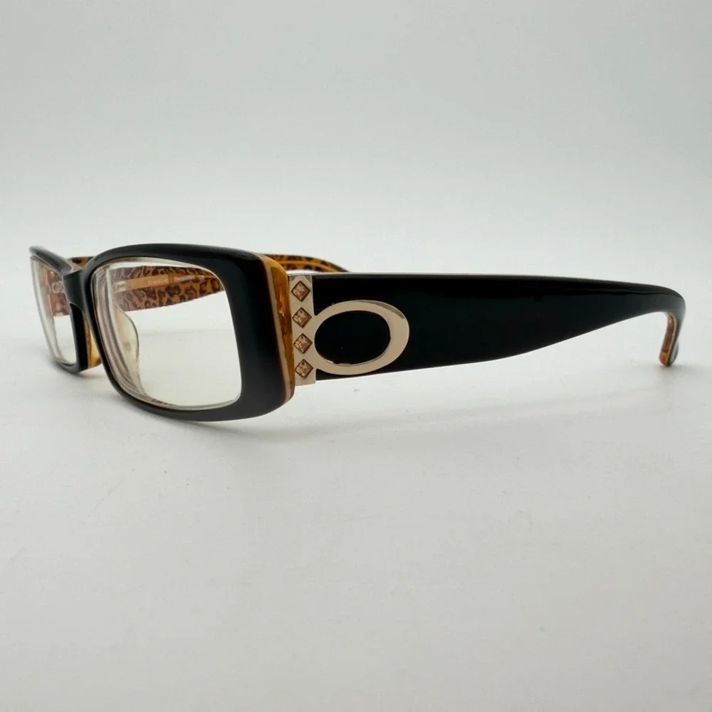 bebe Bedazzled Tigress Leopard‎ Print Y2K Eyeglass Frames 52-16